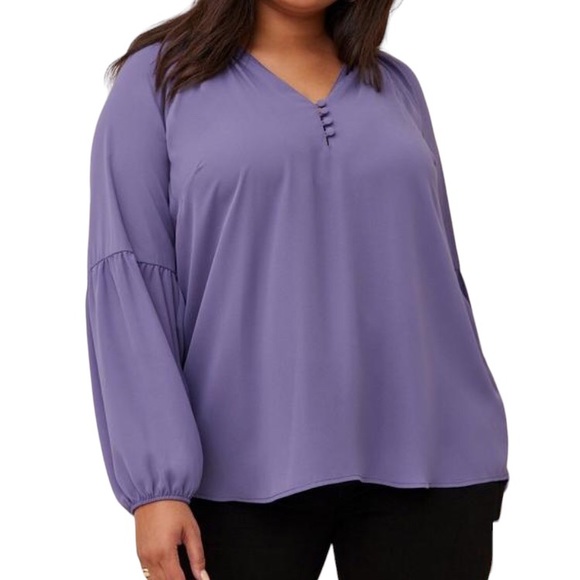 torrid Tops - Torrid Georgette Puff Sleeve Peasant Blouse size 1X